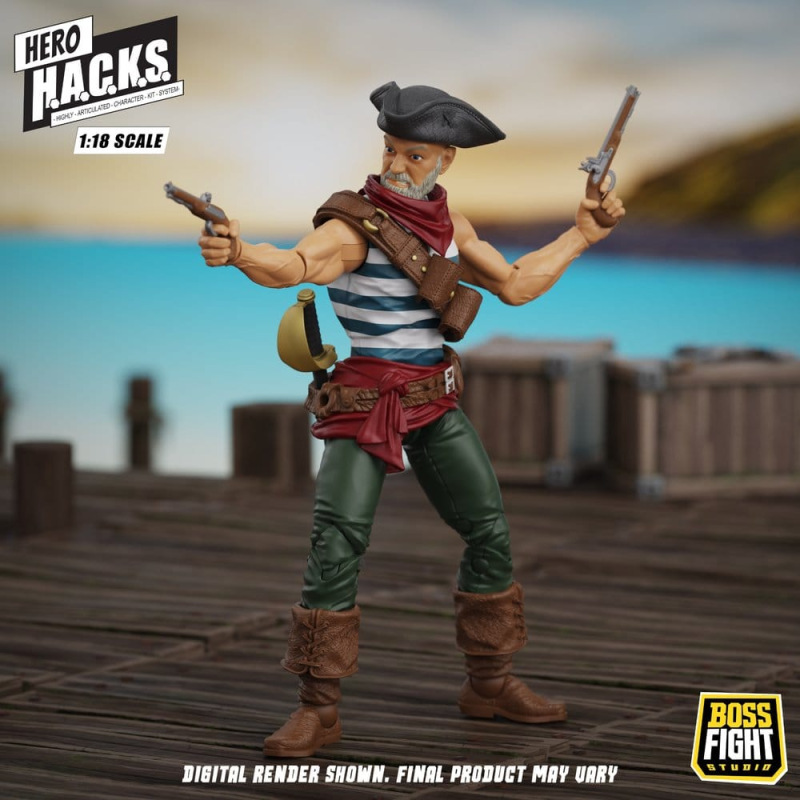 Hero H.A.C.K.S. Core Action Figure 1/18 Heroes and Villains Wave 1 Daniel Wright: Pirate Quartermast 9