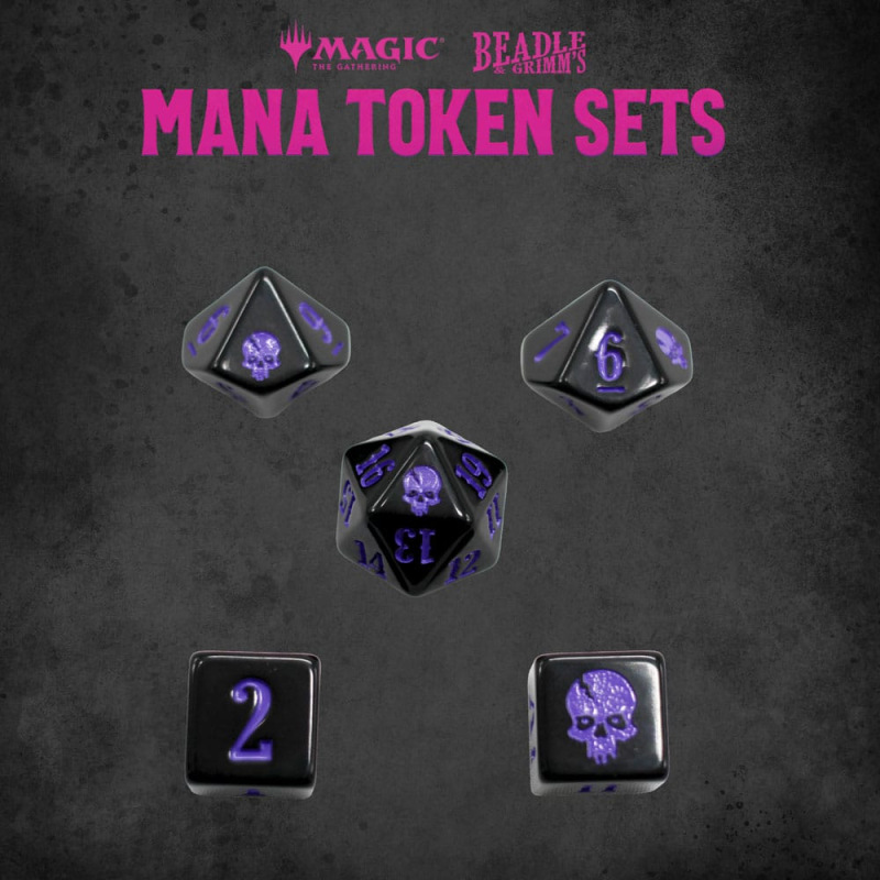 Magic the Gathering Dice and Token Pack Black Mana 3