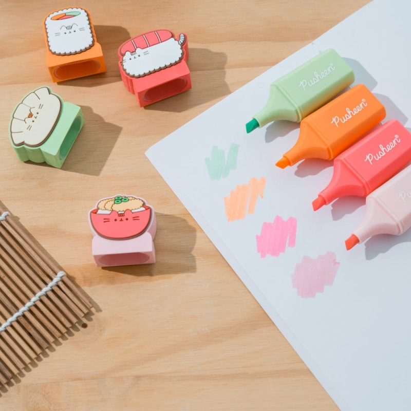 Pusheen Highlighters with Topper Sushi Roll Set of 4 4