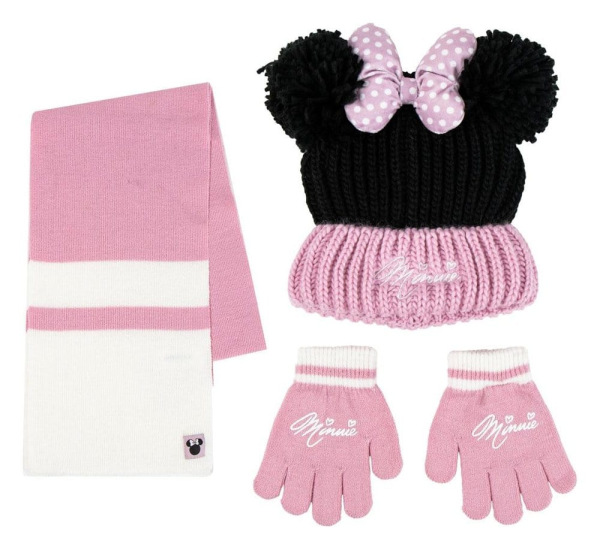 Disney Beanie, Scarf & Gloves 3-Set Minnie Mouse
