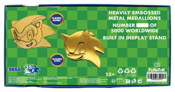 Sonic the Hedgehog Medallion Set 35th Anniversary Then & Now Limited Edition 4
