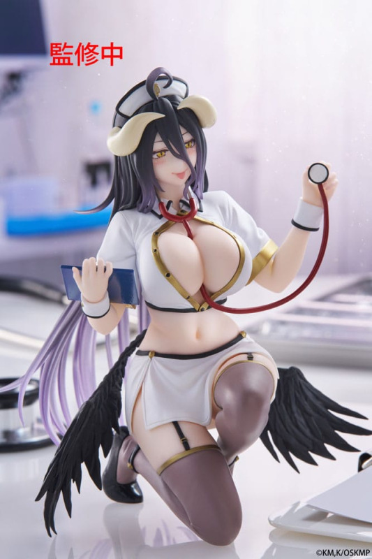 Overlord PVC Statue Desktop Cute Figure Albedo Nurse Ver. Renewal 13 cm 11