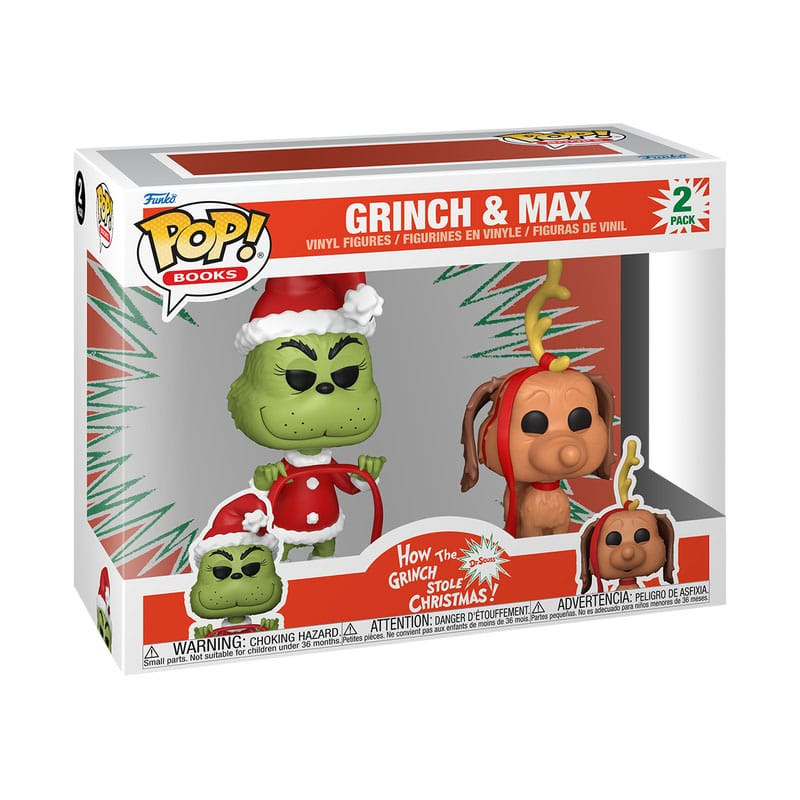 The Grinch(Anniversary) POP! Books Vinyl Figures 2-Pack Grinch w/ Max 9 cm 1