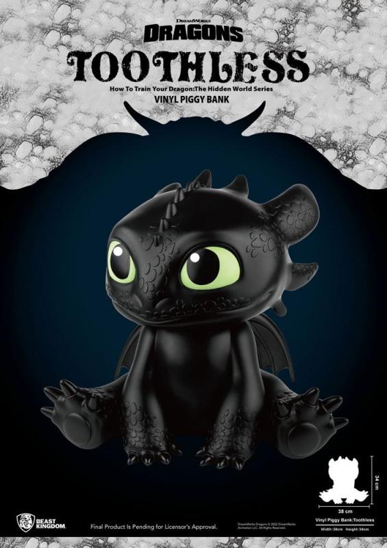 How To Train Your Dragon Piggy Vinyl Bank Toothless 34 cm