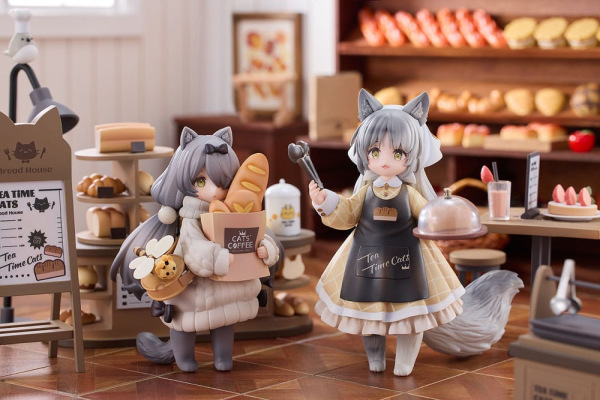 Decorated Life Collection PVC Statue Tea Time Cats - Cat Town Bakery Staff & Customer Set 12 cm 9