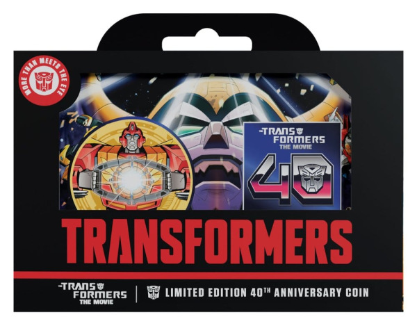 Transformers Collectable Coin The Movie 40th Anniversary Limited Edition 24k Gold Plated 6