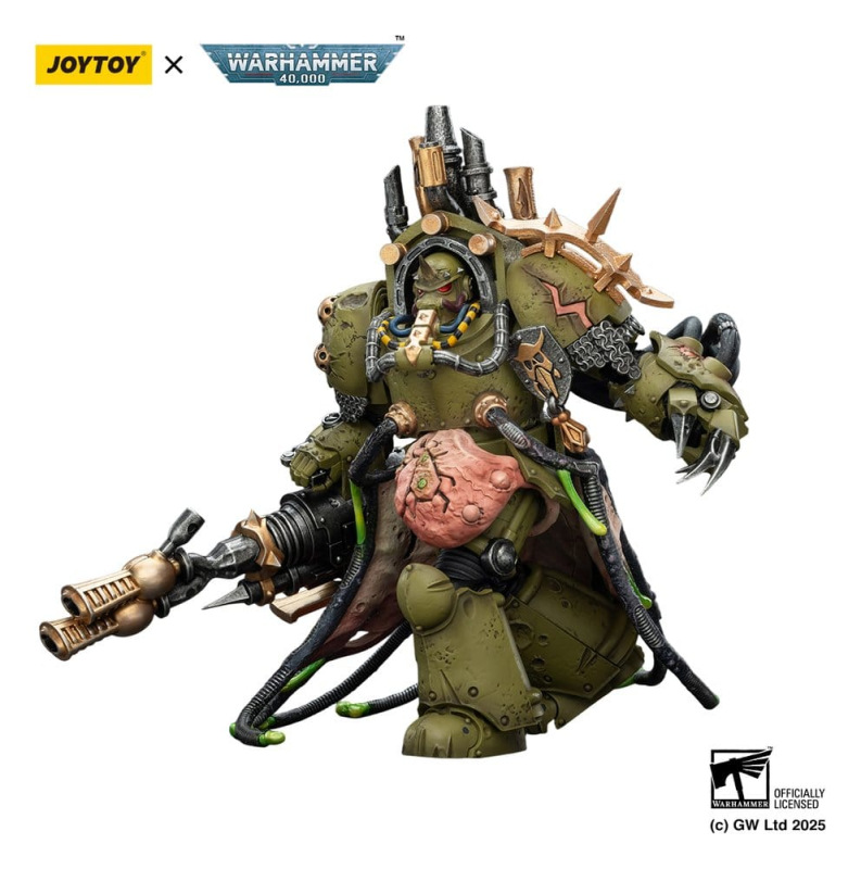 Warhammer 40,000 Action Figure Death Guard Lord of Virulence with Power Fist and Twin Plague Spewer 7