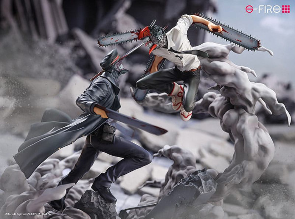 Chainsaw Man Statue Super Situation Figure Chainsaw Man vs. Samurai Sword 26 cm 11