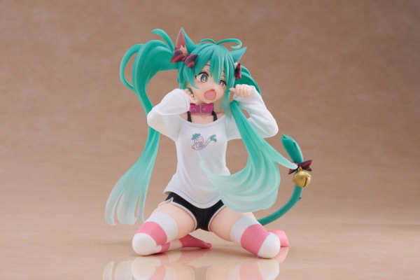 Hatsune Miku PVC Statue Desktop Cute Figure Hatsune Miku Cat Ear T-Shirt Ver. 13 cm 7