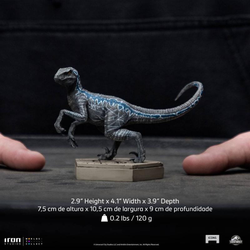 Jurassic World Icons Statue Velociraptor B Blue 7 cm 10