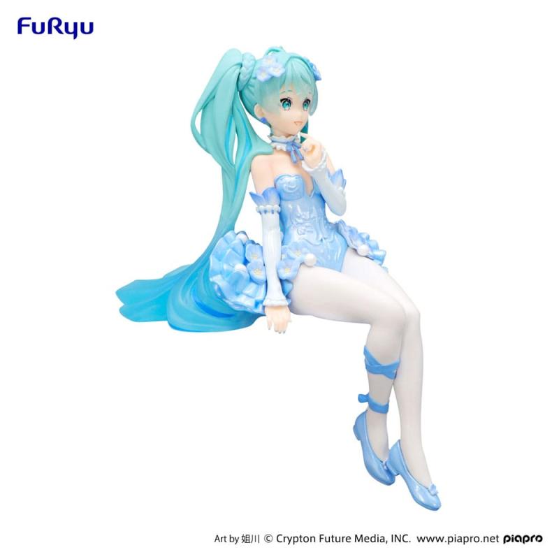 Hatsune Miku Noodle Stopper PVC Statue Flower Fairy Nemophila Pail Blue Color Ver. 15 cm