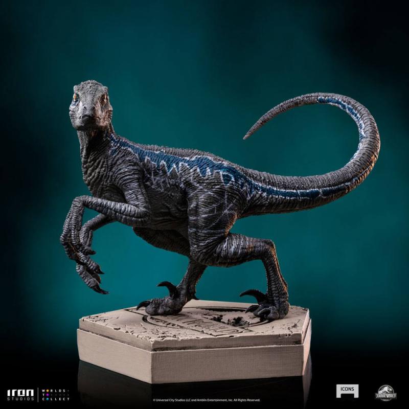 Jurassic World Icons Statue Velociraptor B Blue 7 cm 9