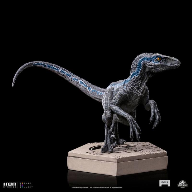 Jurassic World Icons Statue Velociraptor B Blue 7 cm 3