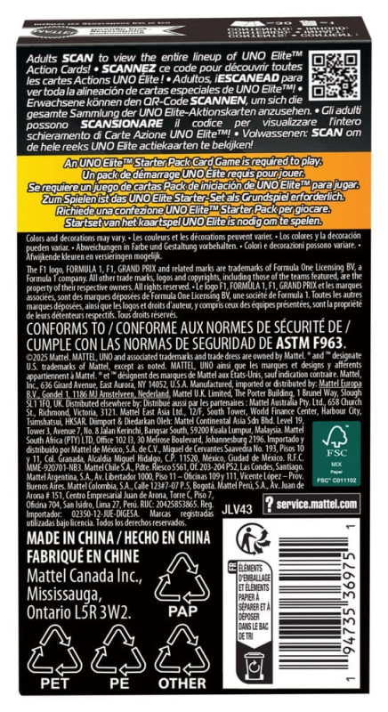 Formula 1 UNO Card Game Elite F1 Booster-Set 5