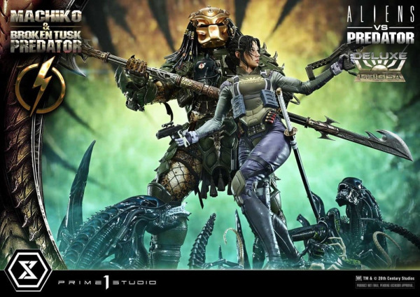 Aliens vs. Predator (Comic) Ultimate Premium Masterline Statue 1/4 Machiko & Broken Tusk Predator DX 9