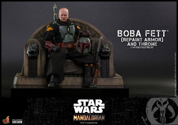 Star Wars The Mandalorian Action Figure 1/6 Boba Fett (Repaint Armor) and Throne 30 cm 2