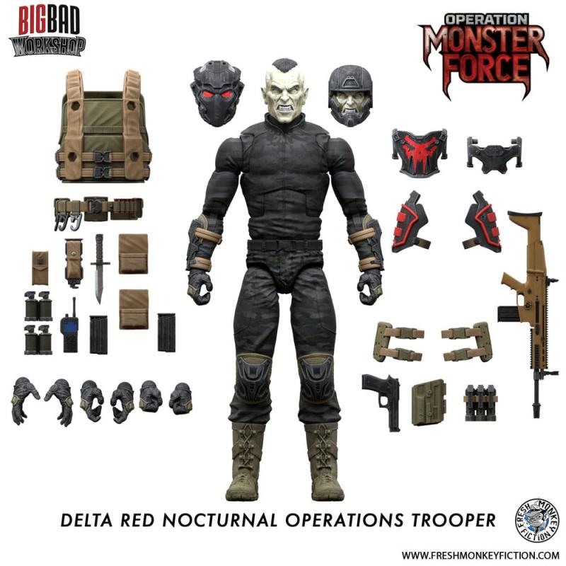 Operation: Monster Force Action Figure 1/12 Delta Red Nocturnal Operations Trooper 15 cm