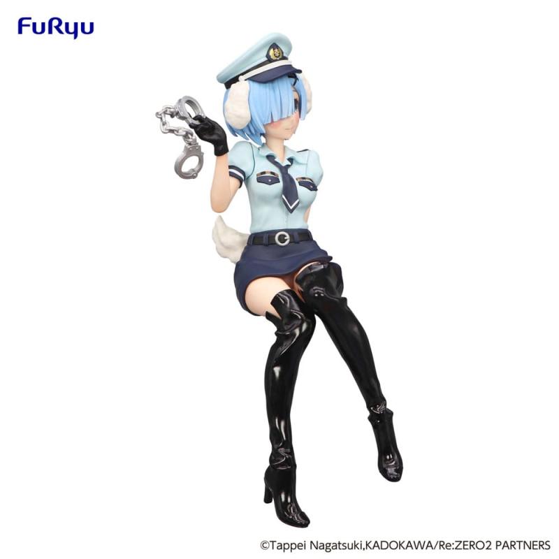Re:Zero Starting Life in Another World Noodle Stopper  PVC Statue Rem Police Officer Cap with Dog Ea