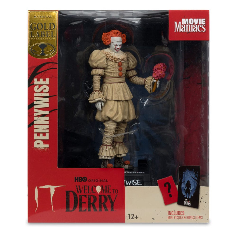 It: Welcome to Derry Movie Maniacs PVC Statue Pennywise (Flashback) (Gold Label) 16 cm 6