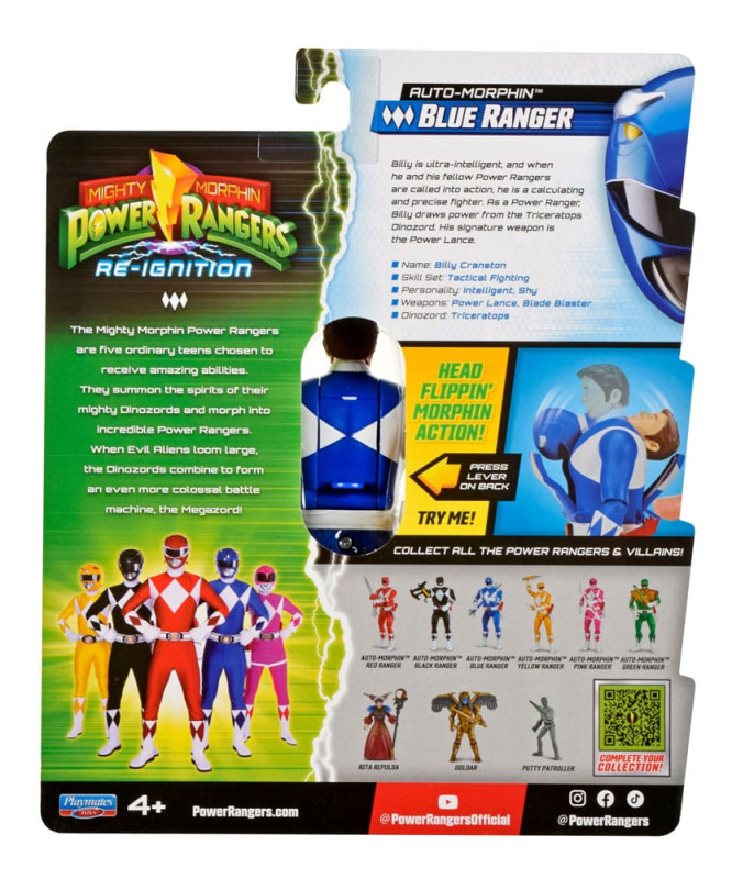 Mighty Morphin Power Rangers Action Figure Auto-Morphin Blue Ranger 12 cm 3