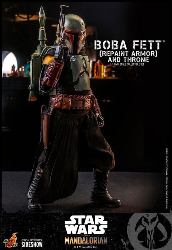 Star Wars The Mandalorian Action Figure 1/6 Boba Fett (Repaint Armor) and Throne 30 cm