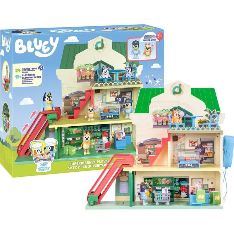 Bluey Mini Figure Playset Bluey Let's Play Chef Supermarket 9