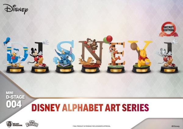 Disney Mini Diorama Stage Statues 6-pack Alphabet Art 10 cm