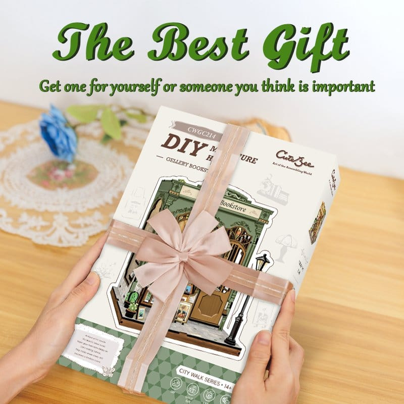 Miniature House Model Kit Gallery Bookstore 20 x 16 cm 7