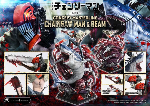 Chainsaw Man Concept Masterline Series Statue 1/6 Chainsaw Man & Beam Bonus Version 73 cm 6