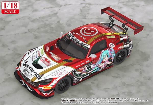 Hatsune Miku GT Project Vehicle 1/18 Mercedes-AMG Team GOOD SMILE 2019 SUZUKA 10HOURS Ver. 26 cm 1