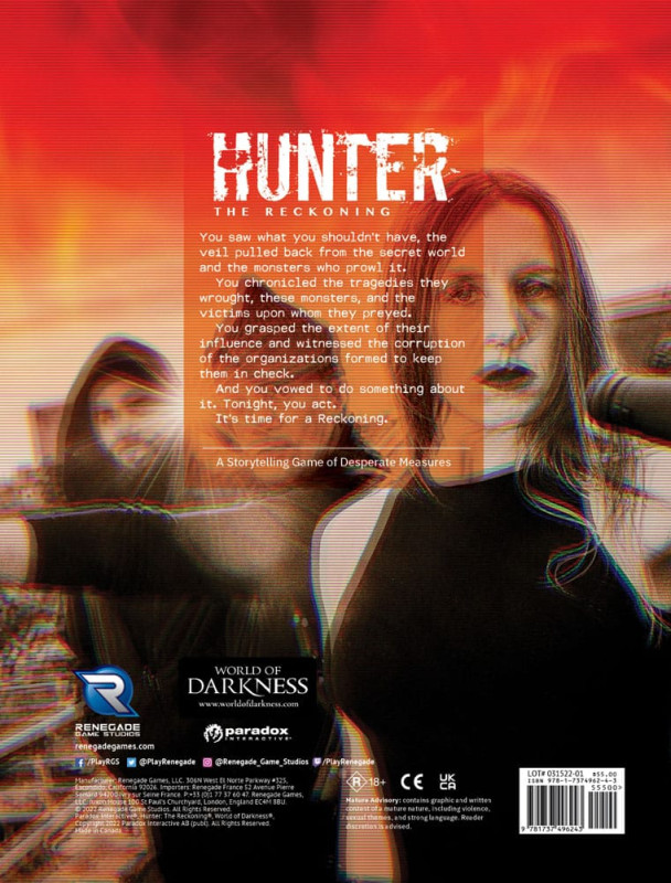 Hunter: The Reckoning 5th Edition RPG book Game Core Rulebook *Englische Version* 2