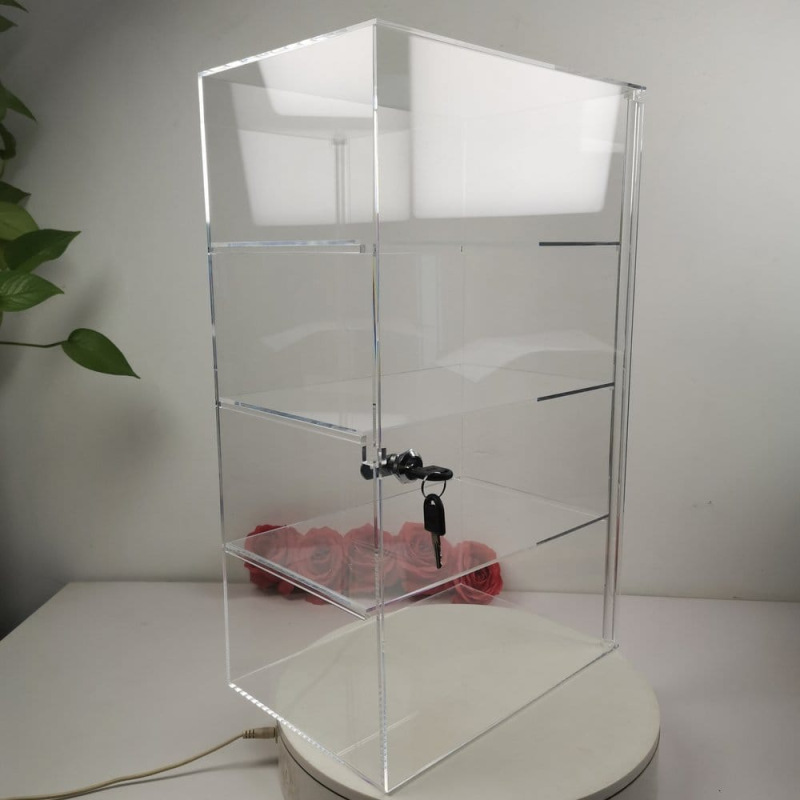 Evoretro 4-Tier Locking Acrylic Tiered Countertop Showcase Display Case 3