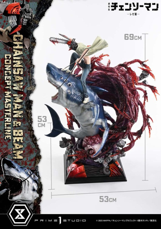 Chainsaw Man Concept Masterline Series Statue 1/6 Chainsaw Man & Beam Bonus Version 73 cm 9