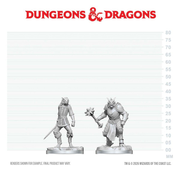 Dungeons & Dragons Nolzur's Marvelous Miniatures Unpainted Miniature Dragonborn Paladin & Dragonborn 1