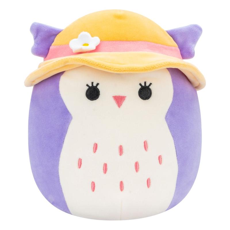 Squishmallows Plush Figure Purple Owl with Sun Hat Holly 18 cm