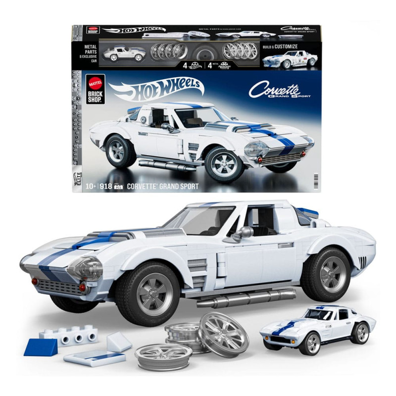 Mattel Brick Shop Hot Wheels Elite Series Building Set 1/16 Corvette Grand Sport 1