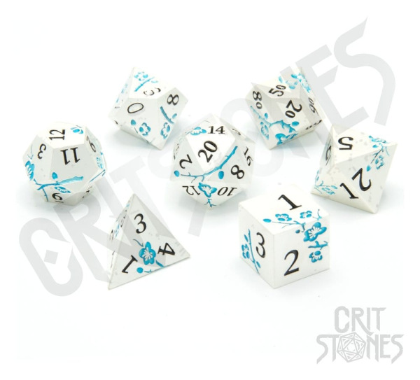 CritStones Metal Dice Set Iris Blossom (7)