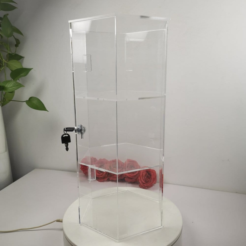 Evoretro 3-Tier Locking Acrylic Hexagon Display Tower 1