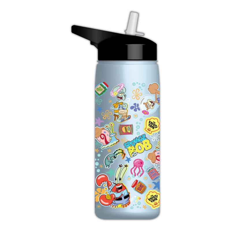 SpongeBob Flip Top Water Bottle Icons