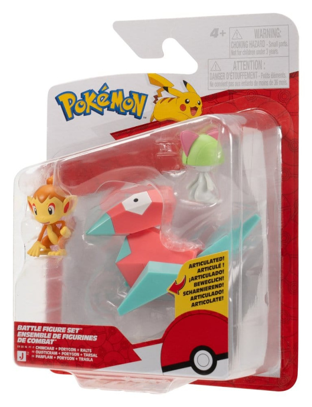 Pokémon Battle Figure Set Action Figures Chimchar, Ralts & Porygon (3-Pack) 13