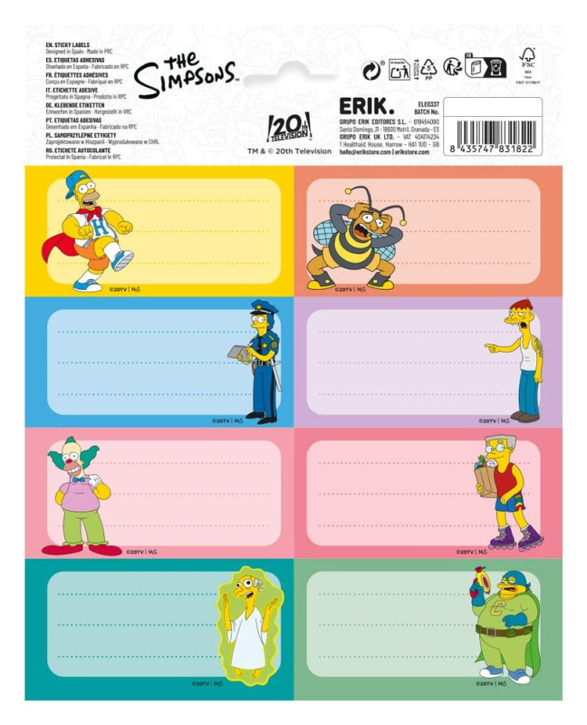The Simpsons Self-Adhesive Labels (10) 1