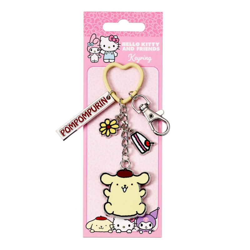Hello Kitty Key Chain with Pompompurin Charms 15 cm 1