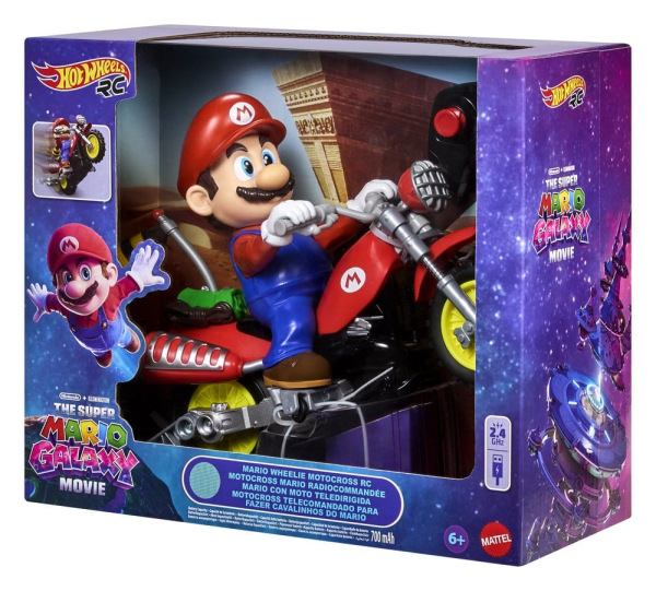 The Super Mario Galaxy Movie Hot Wheels RC Vehicle Mario Wheelie Motocross 7