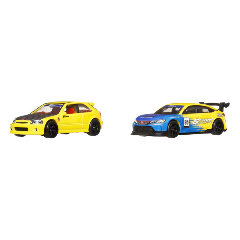Hot Wheels Premium Car Culture Diecast Vehicle 2-Pack 1/64 '99 Honda Civic Type R (EK9) & Honda Civi 3