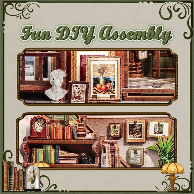 Miniature House Model Kit Gallery Bookstore 20 x 16 cm 10