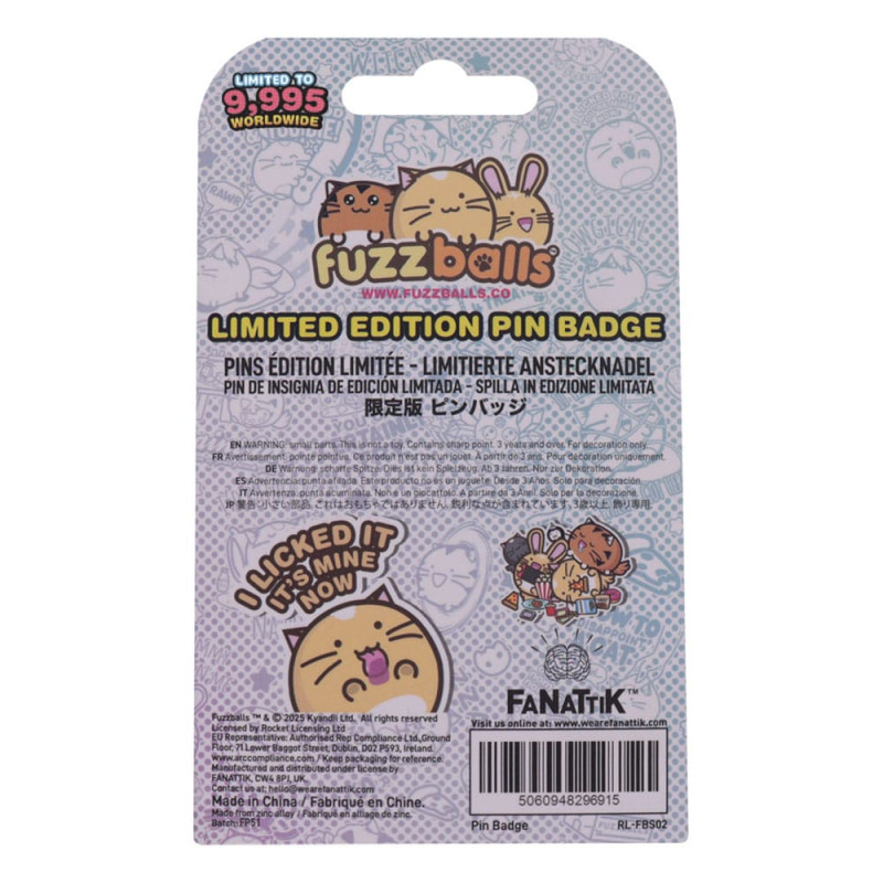Fuzzballs Pin Badge Whisky Will Work 4 Treats Limited Edition 1