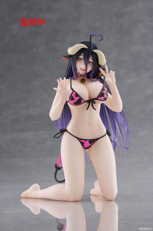 Overlord PVC Statue Desktop Cute Figure Albedo Cow-Print Swimsuit Ver. Renewal 13 cm 1