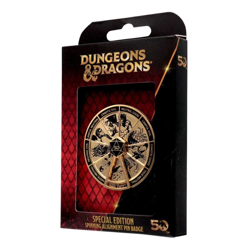 Dungeons & Dragons Pin Badge Alignment Spinner 24k Gold Plated Limited Edition