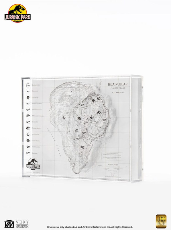 Jurassic Park Topographic Map Isla Nublar 3