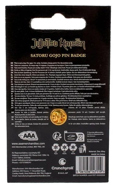 Jujutsu Kaisen Icon Pin Badge Satoru Gojo 1